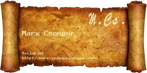 Marx Csongor névjegykártya
