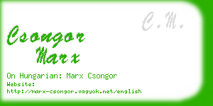 csongor marx business card